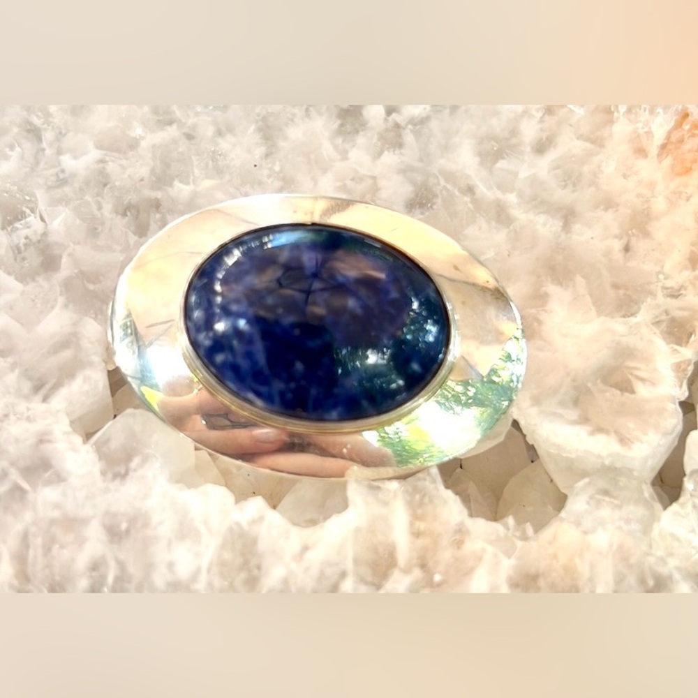 *Perfect* Navajo 925 Sterling Silver & Sodalite Brooch/Pendant Combo by Nakai